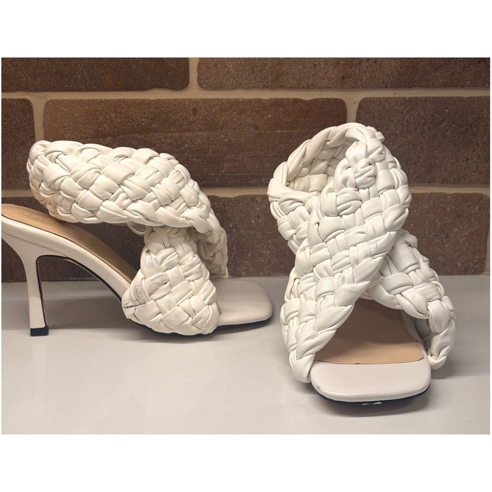 Bottega Veneta Sandals Intrecciato Board Braided Leather Off White Women Size 9